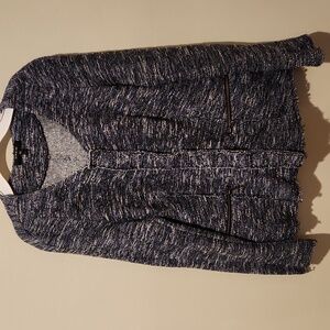 ❤️ DREW SNAP FRONT TWEED FRINGE HEM V-NECK SWEATER CARDIGAN, SMALL